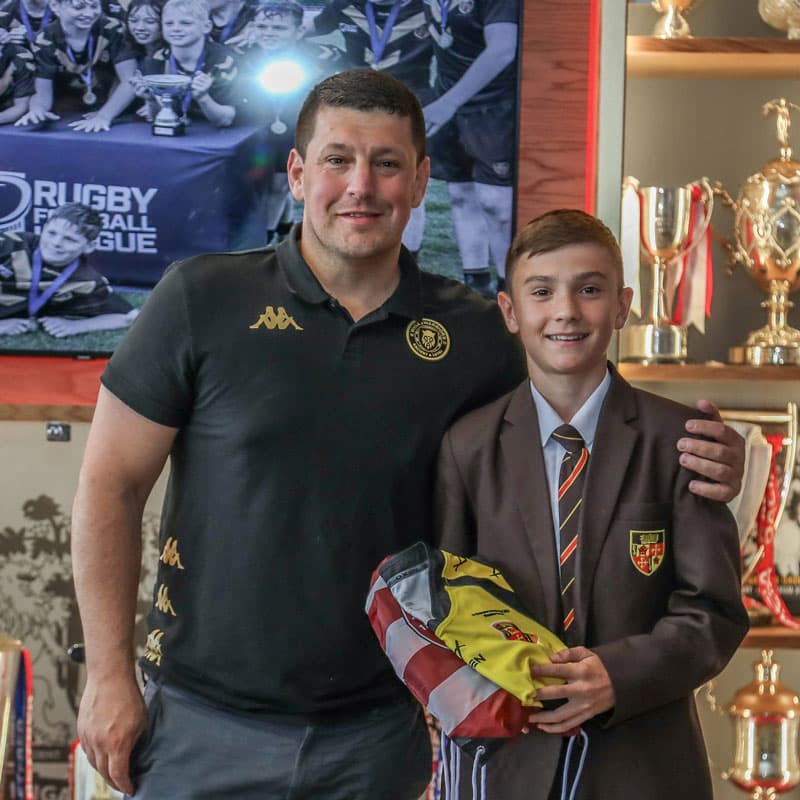 St Peter's Catholic High School lift the National Schools Rugby trophy
